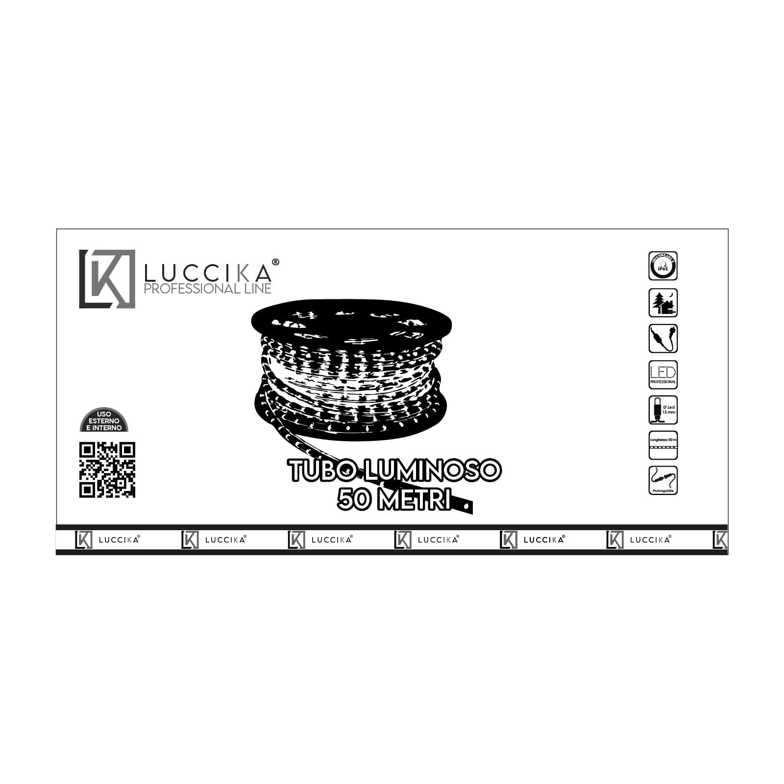 Tubo luminoso LED profesional de 50 metros cortable listo para usar con accesorios IP67 para uso interior y exterior (rosa)