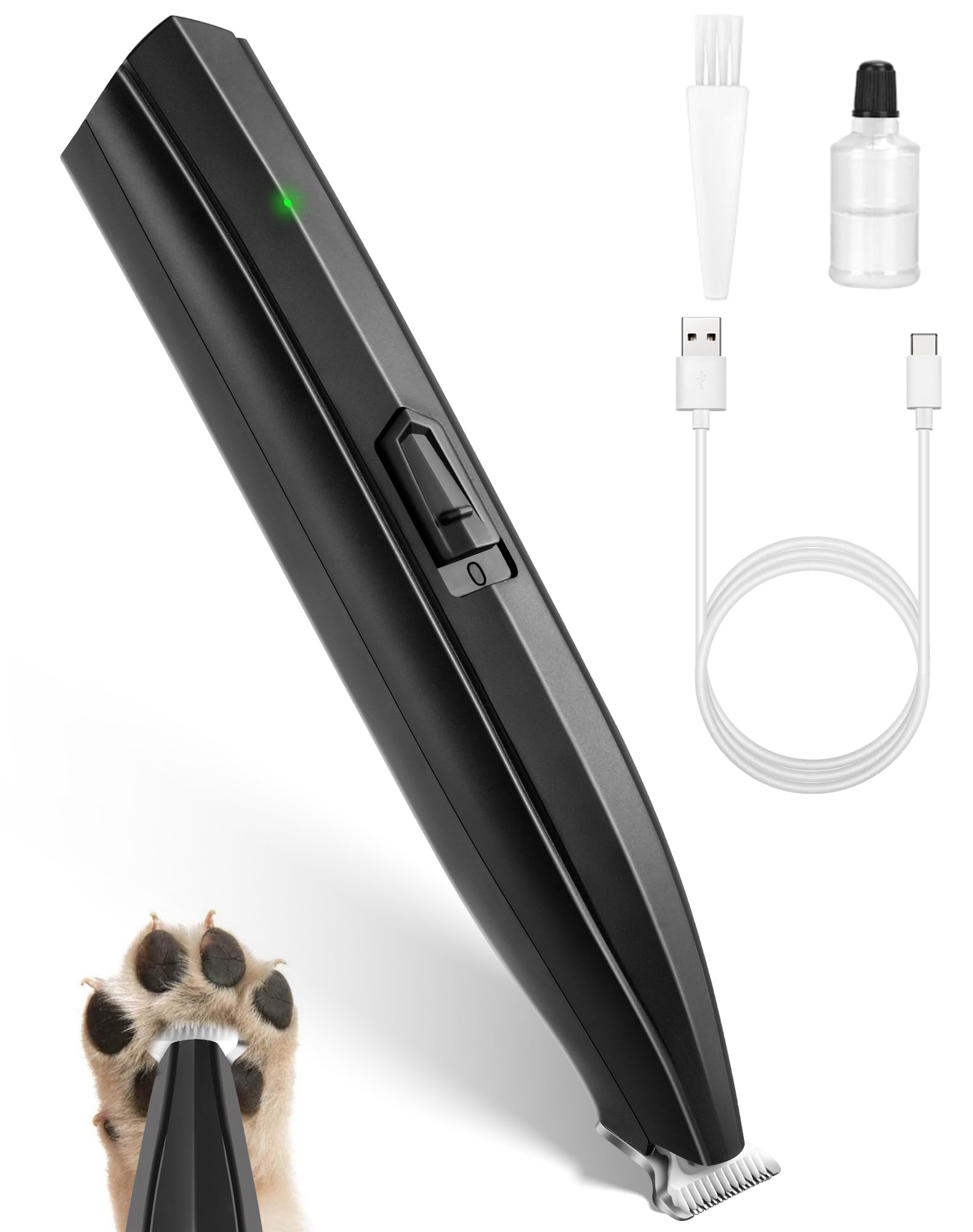 lexflext Dog Paw Trimmer for Grooming, Cordless Rechargeable Dog Clippers with Widened Blade, Low Noise Electric Cat Precision Shaver for Small Pet's