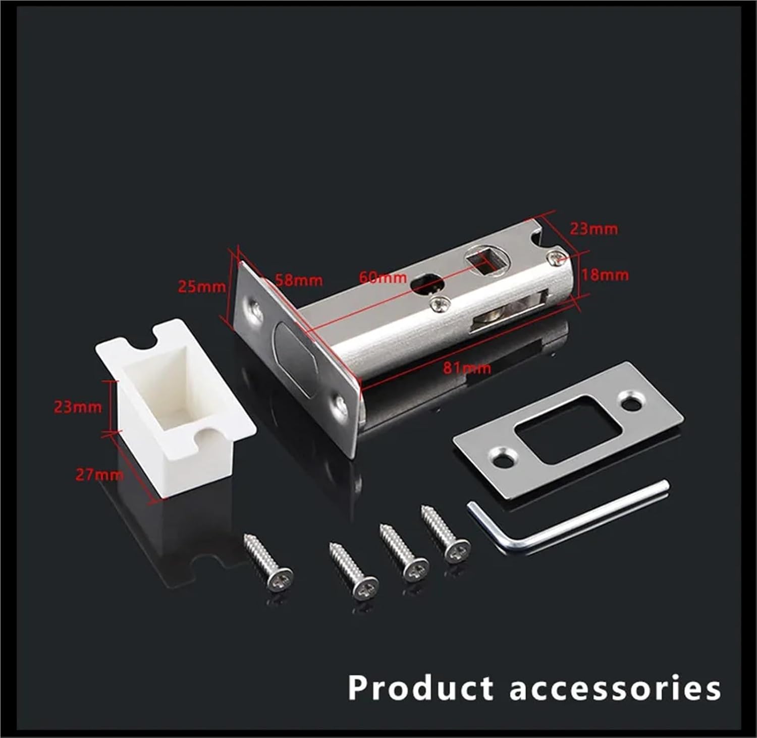 Hidden Door Lock Single Side Spherical with Key 1Pcs(Gold. - NO Keys_60MM)