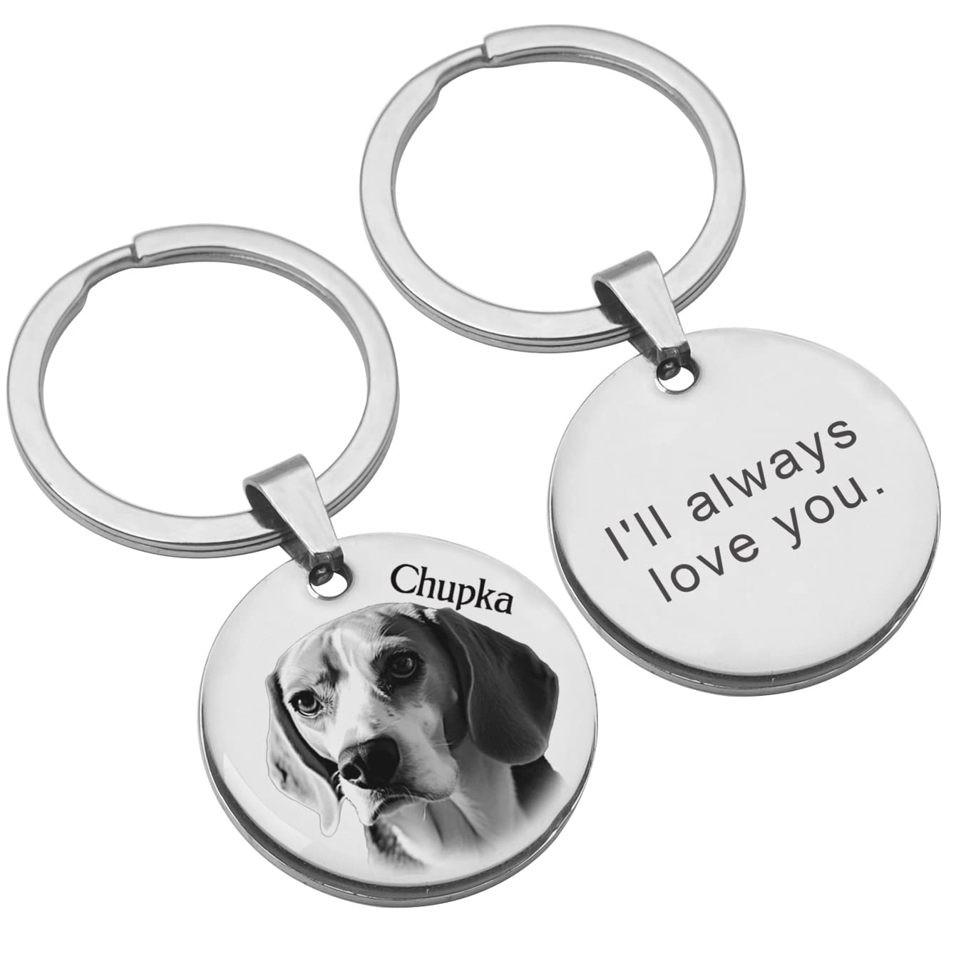 Keychain with Dog Photo,Personalized Pet Memorial Gift,Cat Picture Keychain