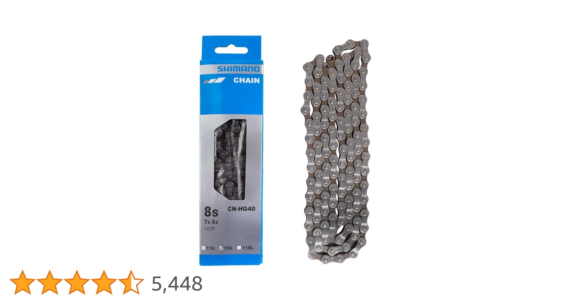 Shimano HG40 116 W/CL Chain - Grey, 6/7/8 Speed : Amazon.co
