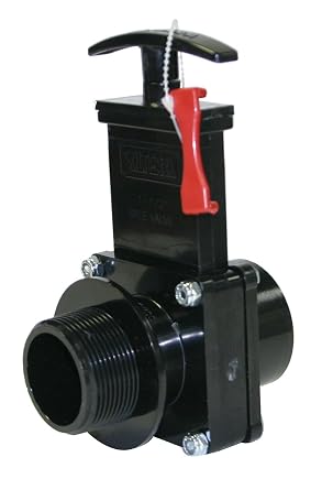 Valterra 7108X ABS Gate Valve, Black, 1-1/2" FPT x MPT, w/ Gate Keeper