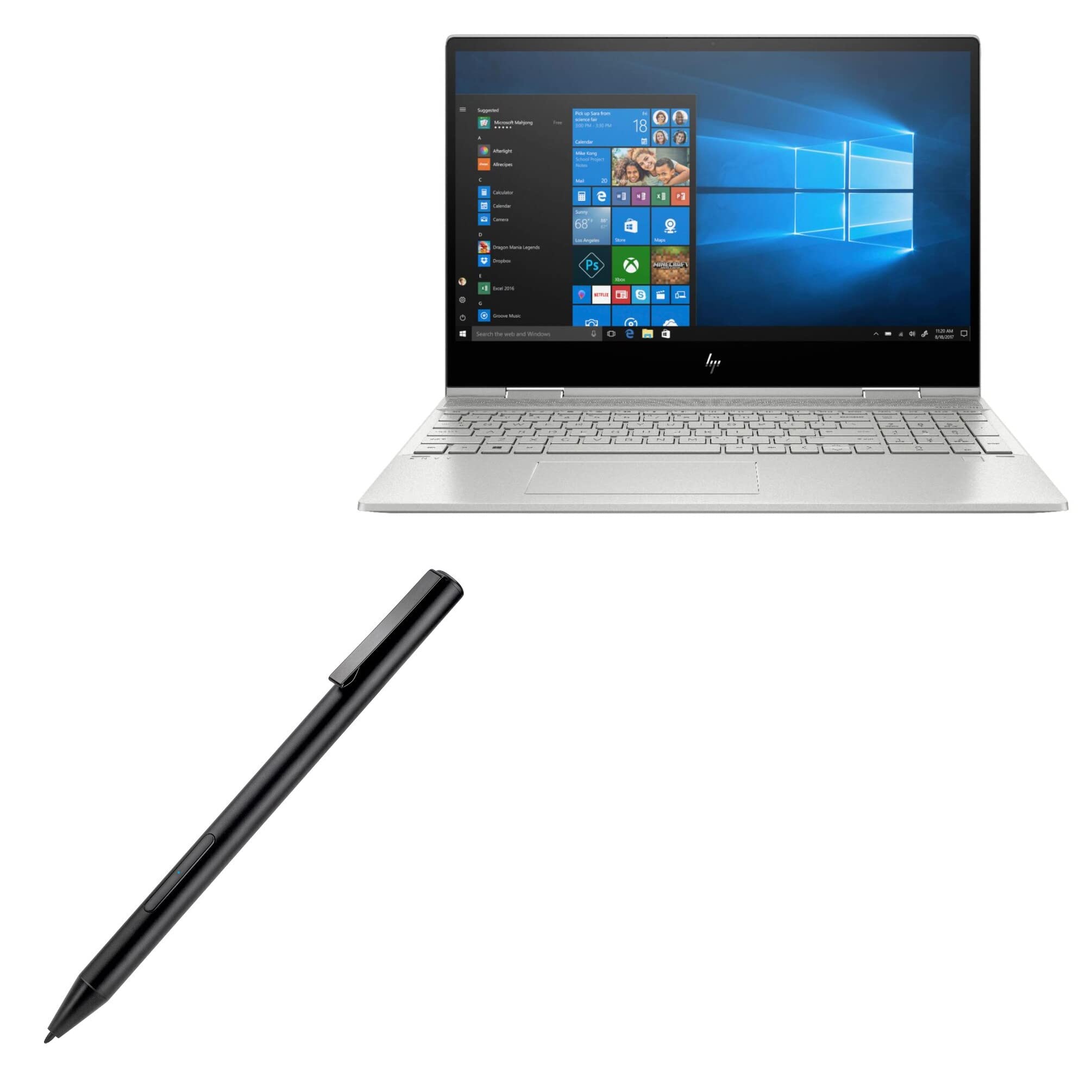 BoxWave HP Envy x360 Convertible 2-in-1 Laptop (15.6") Stylus Pen [ActiveStudio Active Stylus] Electronic Stylus with Ultra Fine Tip for HP Envy x360 Convertible 2-in-1 Laptop (15.6") - Jet Black