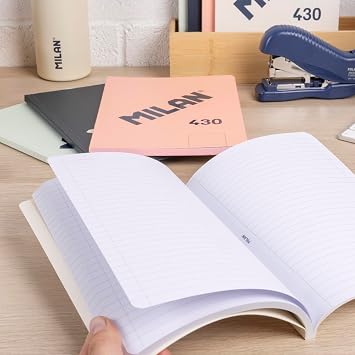 MILAN® Notebook A5 Glued Lined Paper, 48 Sheets of 95 g/m², Collection 430 Since 1918, Beige