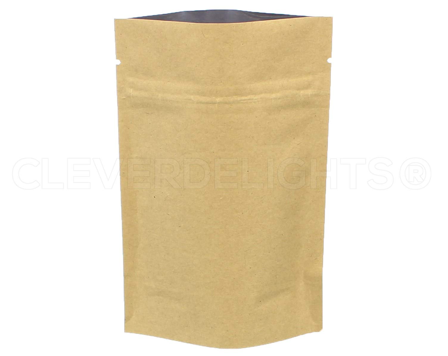 CleverDelights Kraft Stand Up Pouches - 2oz - 1000 Pack - 4