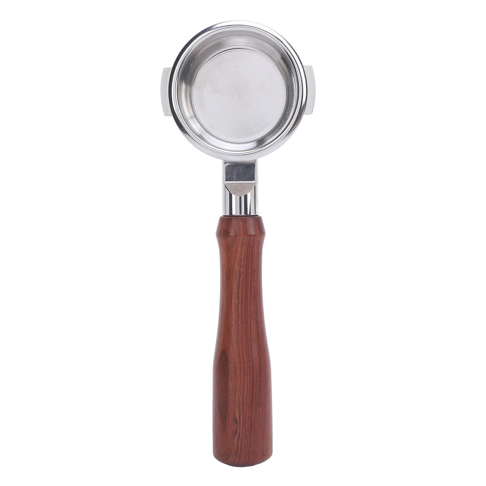 Portafiltro de café sin Fondo de 58 Mm con Madera, Portafiltro café Portátil Acero Inoxidable para, Observación Clara del Proceso Extracción, Fácil Limpiar