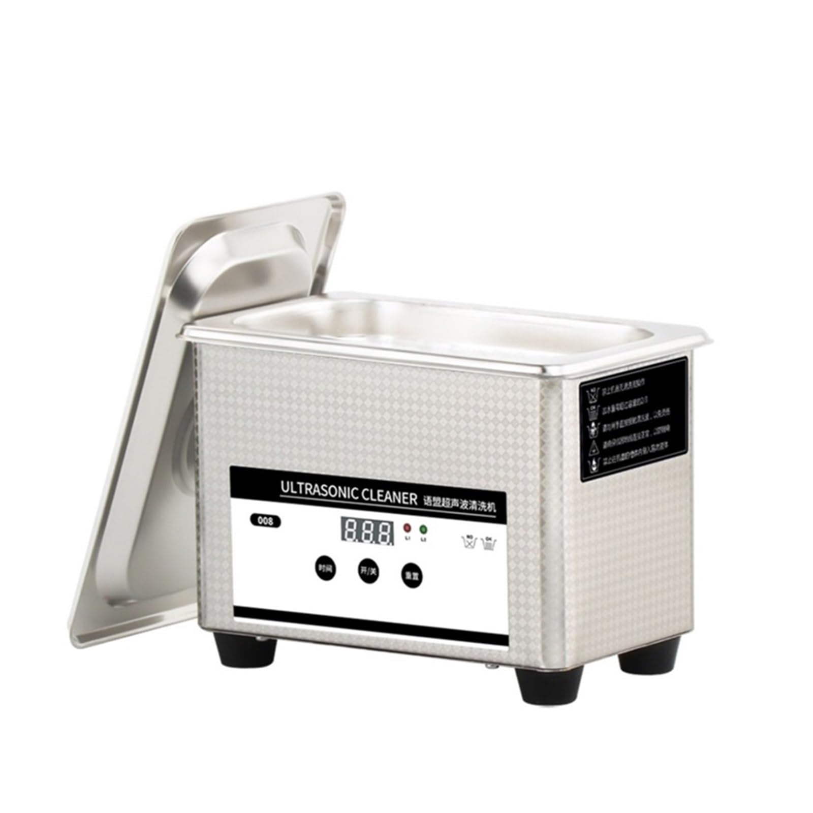 Czyszczenie ultradźwiękowe, 50W 0.8L Myjka Ultradźwiękowa Pralka Ze Stali Nierdzewnej Okulary Zegarek Biżuteryjny Mini Zbiornik Do Czyszczenia Fali Ultradźwiękowej