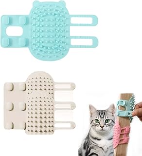 2pcs Pet Tickling Artifact, Tickling Comb Pet Brush, 2024 New Pet Itch Rub Tool, Vertical Cat Scratcher, Pet Back Scratcher, Cat Corner Scratching Rubbing Brush Pet Hair Removal Massage Comb (Blue+White)