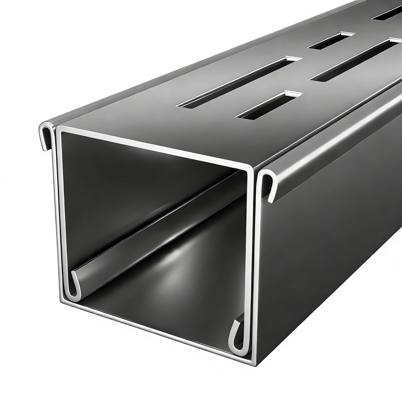 SUS Low Profile Trench Drain - Heavy Duty Driveway Drainage Channel System, Removable Grating(Drain Trench 7x3cm)