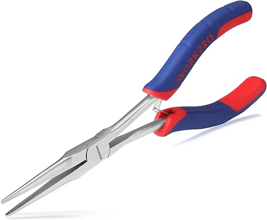 WORKPRO 7 Inches Needle Nose Pliers, Mini Long Needle Nose Pliers with Smooth Jaws, Small Long Reach Pliers for Jewelry Making, Bending Wire and Small Object Gripping Work On Narrow Place