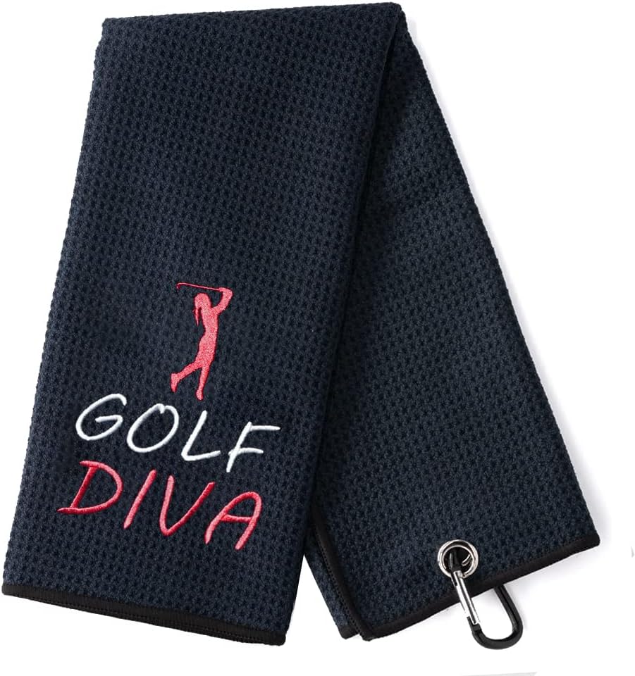 DYJYBMY Golf Diva Funny Golf Towel, Embroidered Golf Towels