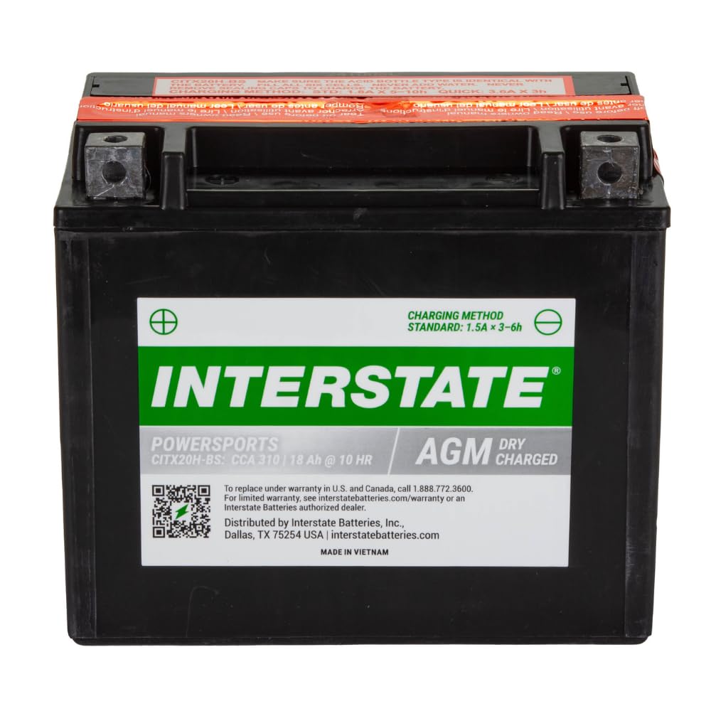 Amazon.com: Interstate Batteries YTX20H-BS 12V 18Ah Powersports