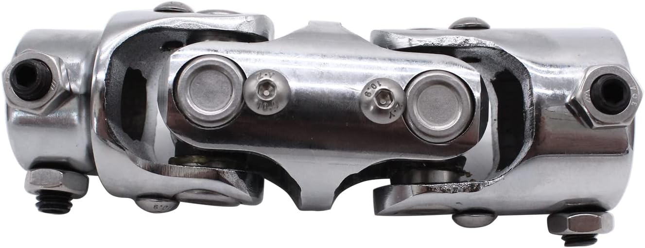 1 PC SHLPDFM Chrome Double Universal Steering 1" DD X 3/4" DD Double U-Joint Shaft