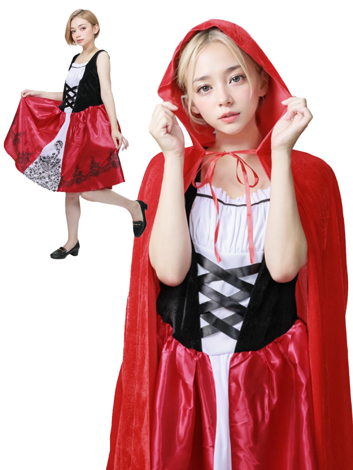 年末年始 クリスマス 忘年会 仮装 ハロウィン 仮装 コスチューム 赤ずきんチャチャ コスプレ衣装 イベント 誕生日 Amazon.co.jp: [BRACKEN agc] 赤ずきん ハロウィン コスプレ