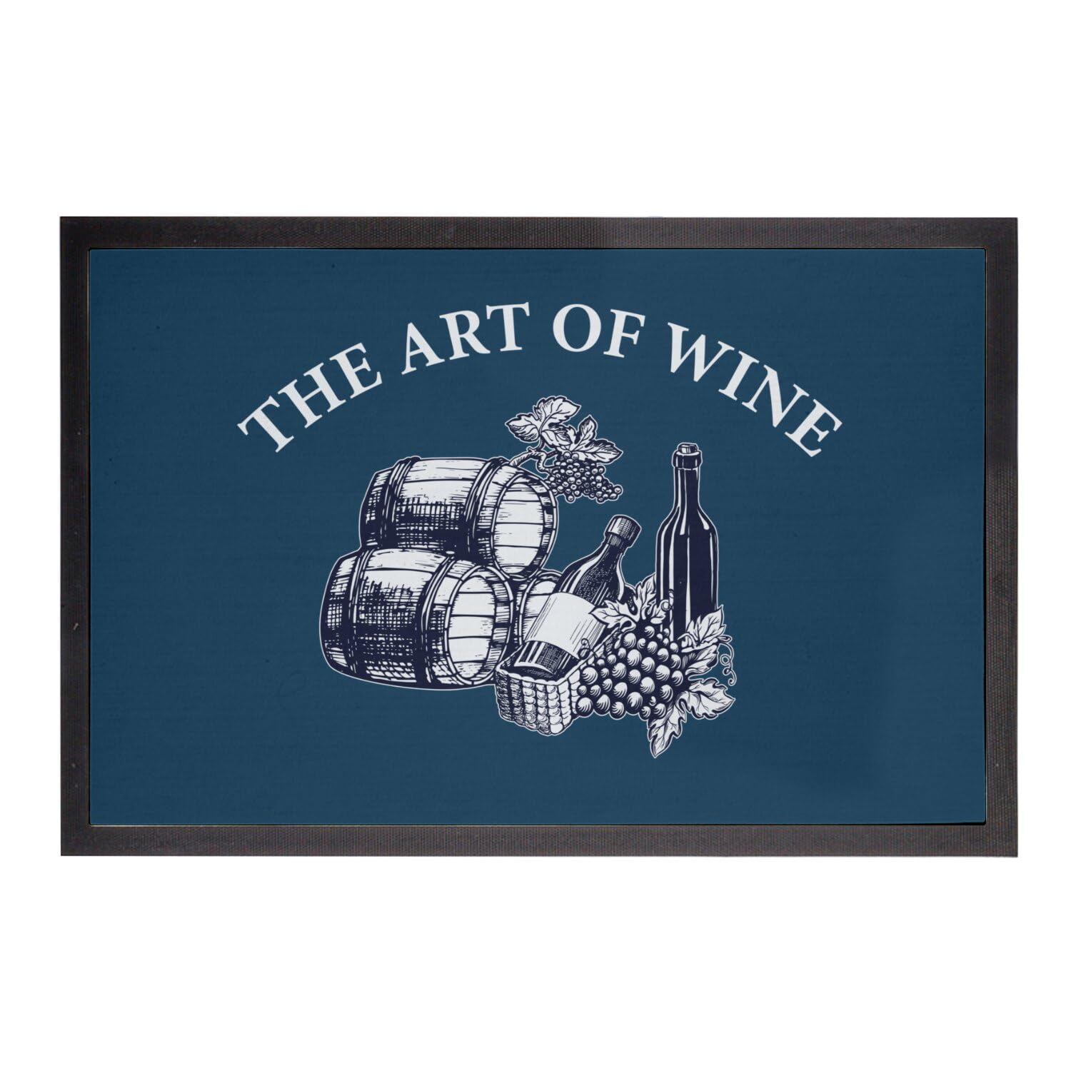 Paillasson bleu Fabulous grand format 75x50cm sur l'art du vin