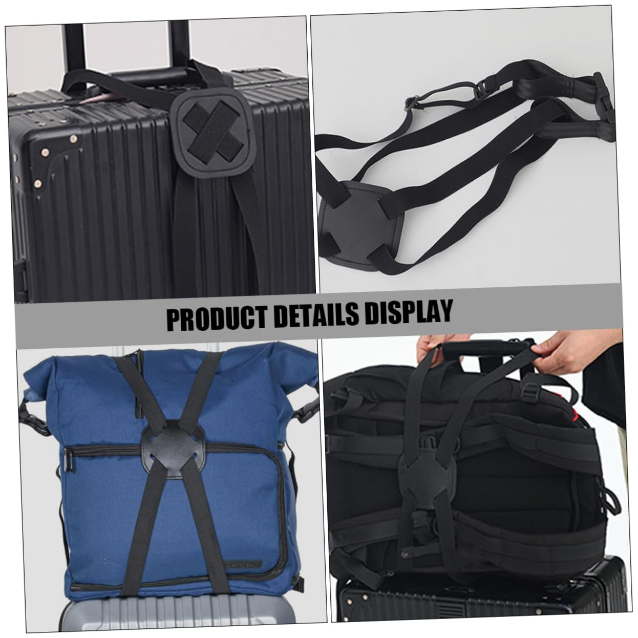 Beavorty 3 Series Correa Ajustable Equipaje PU Elásticas Maletas Fijación 2 Piezas X 3