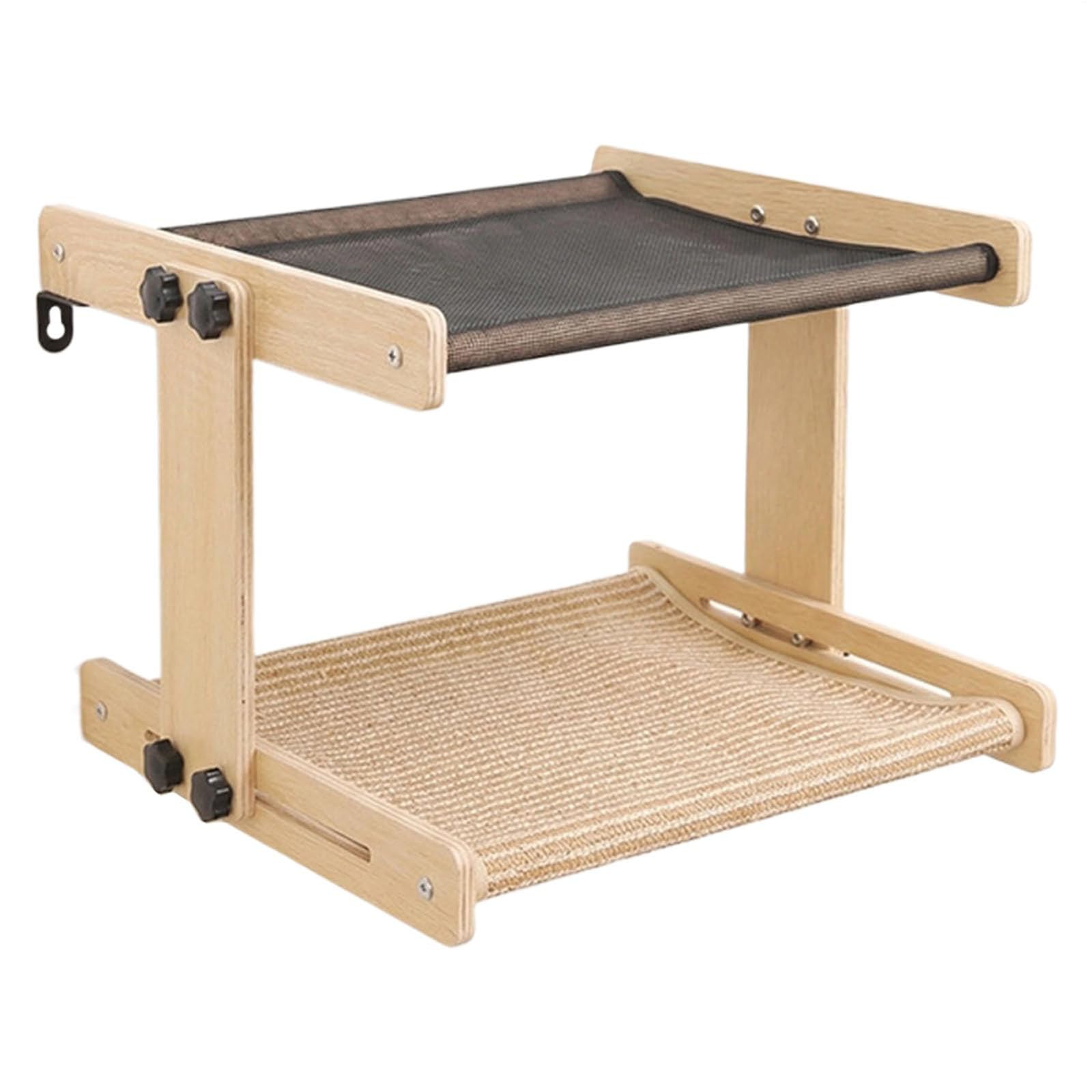Lit flottant pour chat anti-chute en bois | Fixation robuste pour fenêtre