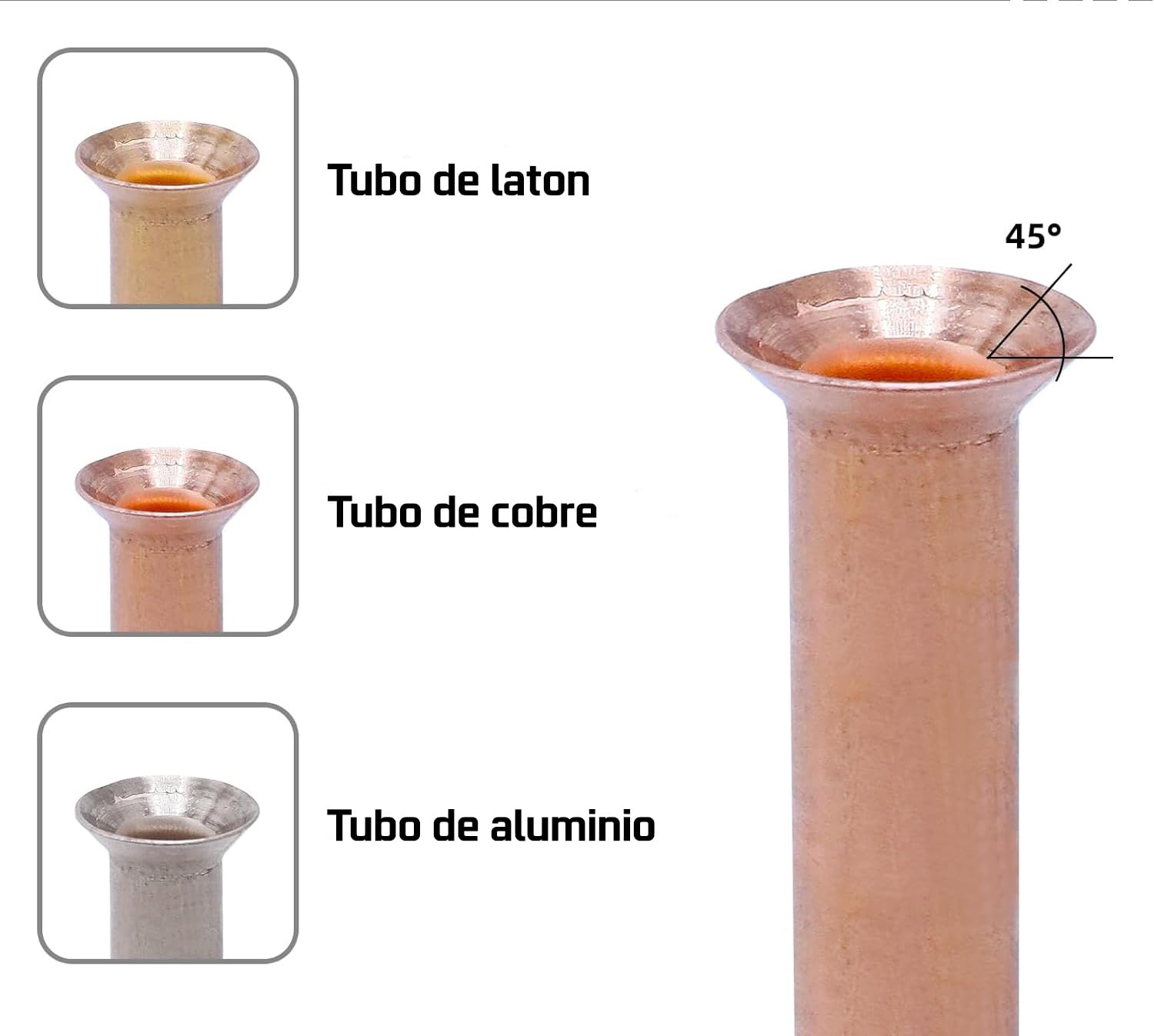 ABOCARDADOR DE TUBOS Herramienta de Abocardado Pulgadas Métricas Abocardadores de Aire Acondicionado para R407c / R410a con Cortador de Tubos | 5-19MM | 3/16 "-3/4"