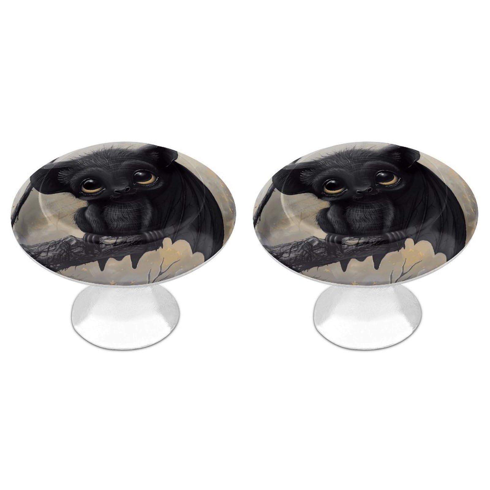 Vstadank Style Bat Drawer Knob Nice Bathroom Cabinet Knob Round Cabinet Pull Stainless Steel Cabinet Handle Circle Drawer Handle Modern Drawer Pull For Wardrobe Cupboard 2 Pcs