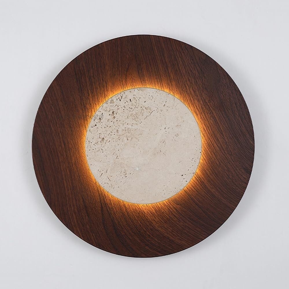 HUAYUSEDF Vintage Wall Sconce - Modern Nordic Stone Light Fixture, Mid Century Round Design for Hallway, Indoor Lighting for Living Room, Aisle & Staircase