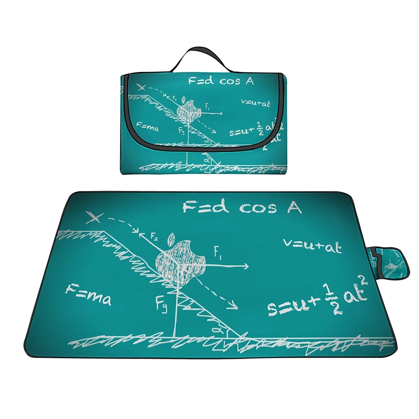 Manta de Picnic al Aire Libre, 150x200cm Alfombras de Playa, Mantas para pícnic Prueba Arena Plegable Portátil para Aire Libre Jardín Acampar Mantas Pícnic Verde Blanco FóRmula
