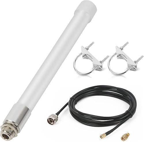 Antena WiFi de doble banda 2.4 GHz 5 GHz 5.8 GHz 8dBi RP-SMA SMA antena macho para interiores y exteriores con cable KMR195 de 10 pies para