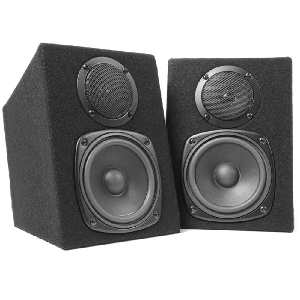 2 FENTON DMS40 170.172 casse acustiche a 2 vie, nere, diffusori hifi, 2 x 30 watt rms e 2 x 100 watt max, impedenza 8 ohm, 90 db spl, per casa, da ascolto, a coppia