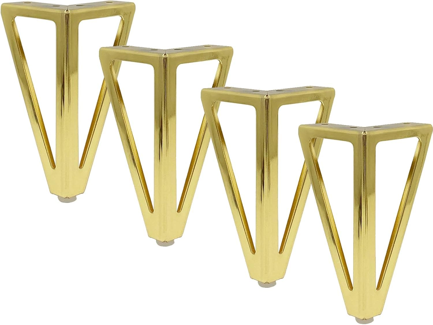 Rhllvj Gold 4 Furniture Feet Metal Sofa Cabinet Feet, Iron Triangle Table Feet For Bed Bench Cupboard Nightstand(Gold)