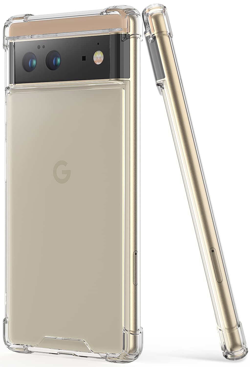 SALAWATfor Google Pixel 6 Pro Case, Clear Cute Gradient Slim Phone Case Cover Reinforced TPU Bumper Hard PC Back Shockproof Protective Case for Google Pixel 6 Pro 6.7 Inch 2021 (Crystal Clear)