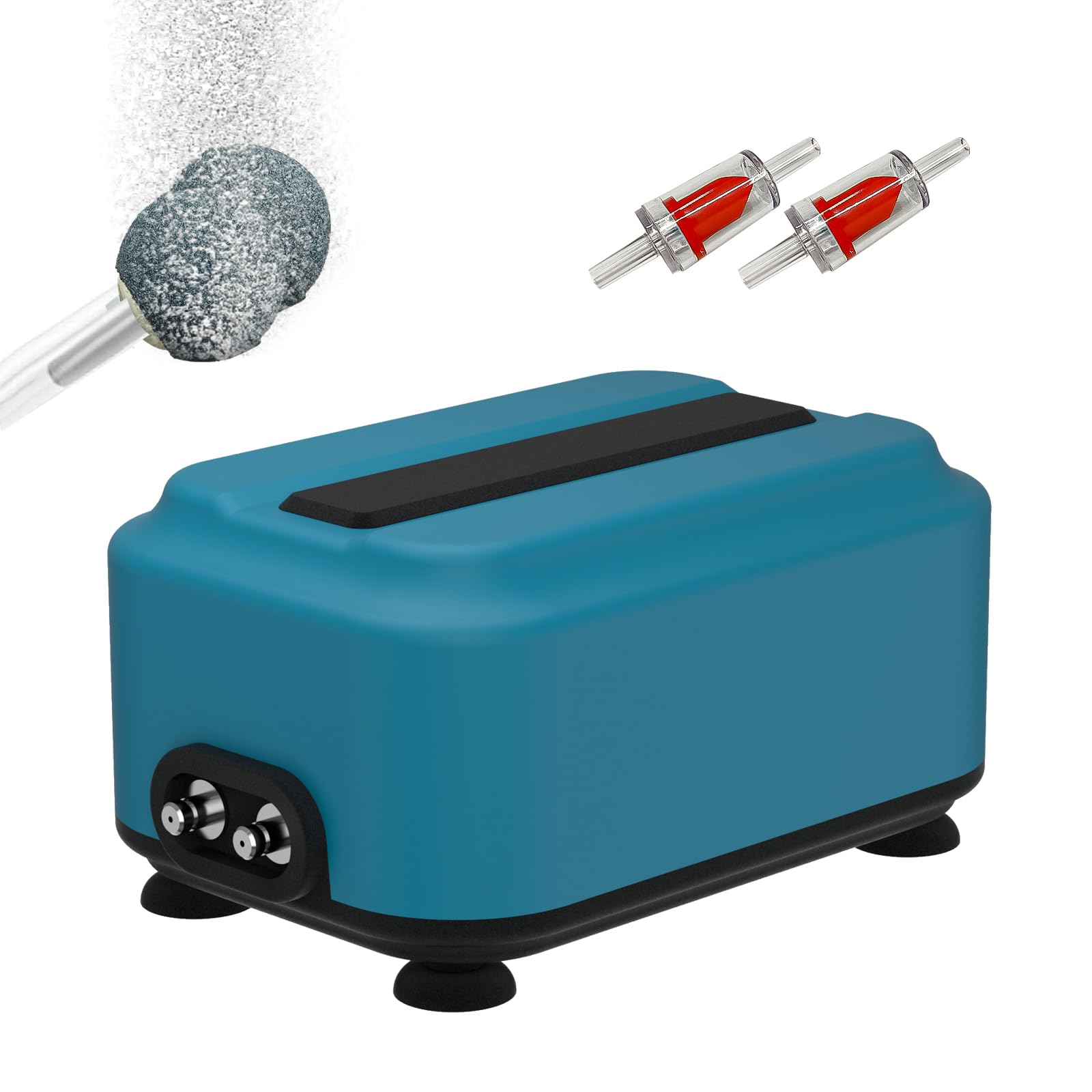 Aquarium Air Pump,Marpros Adjustable air Bubbler for Fish Tank,Stable and Durable Double Outlet Aerator with Accessories