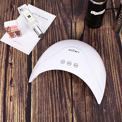 UV LED Nail Lamp 36w, Portable USB Gel Nail Dryer, Polish Nail Light for Home and Travel, White