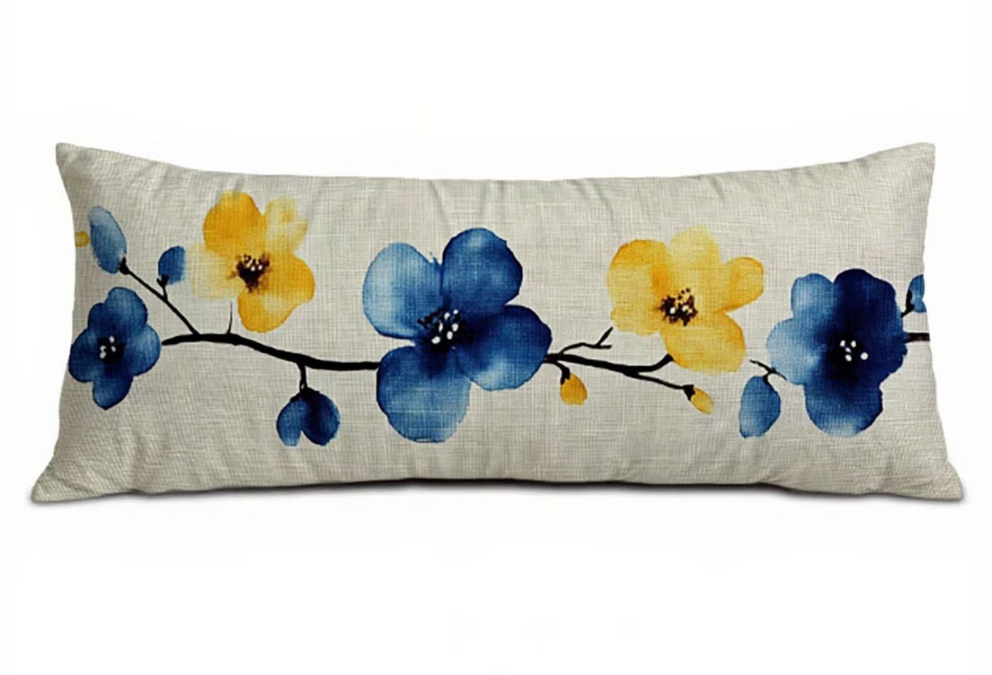 Abstrakt Seitenschläferkissen Bezug 60 x 180 cm Blume Seitenschläferkissen mit Unsichtbarem Reißverschluss, Doppelseitig Drucken Samt Verbessern Sie Schlafqualität Body Pillow, Geschenke Fraue B-5220