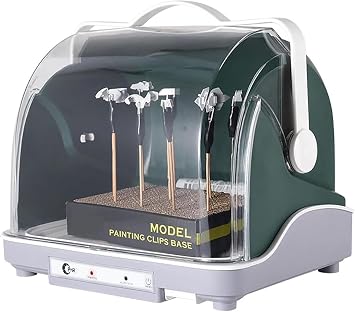Model Painting Dryer Booth, 120W Electric Airbrush Drybooth with Water Filter Box and Transparent Dust Cover, Cool Air Mode and Automatic Mode, for Painting Model Craft Hobby DIY