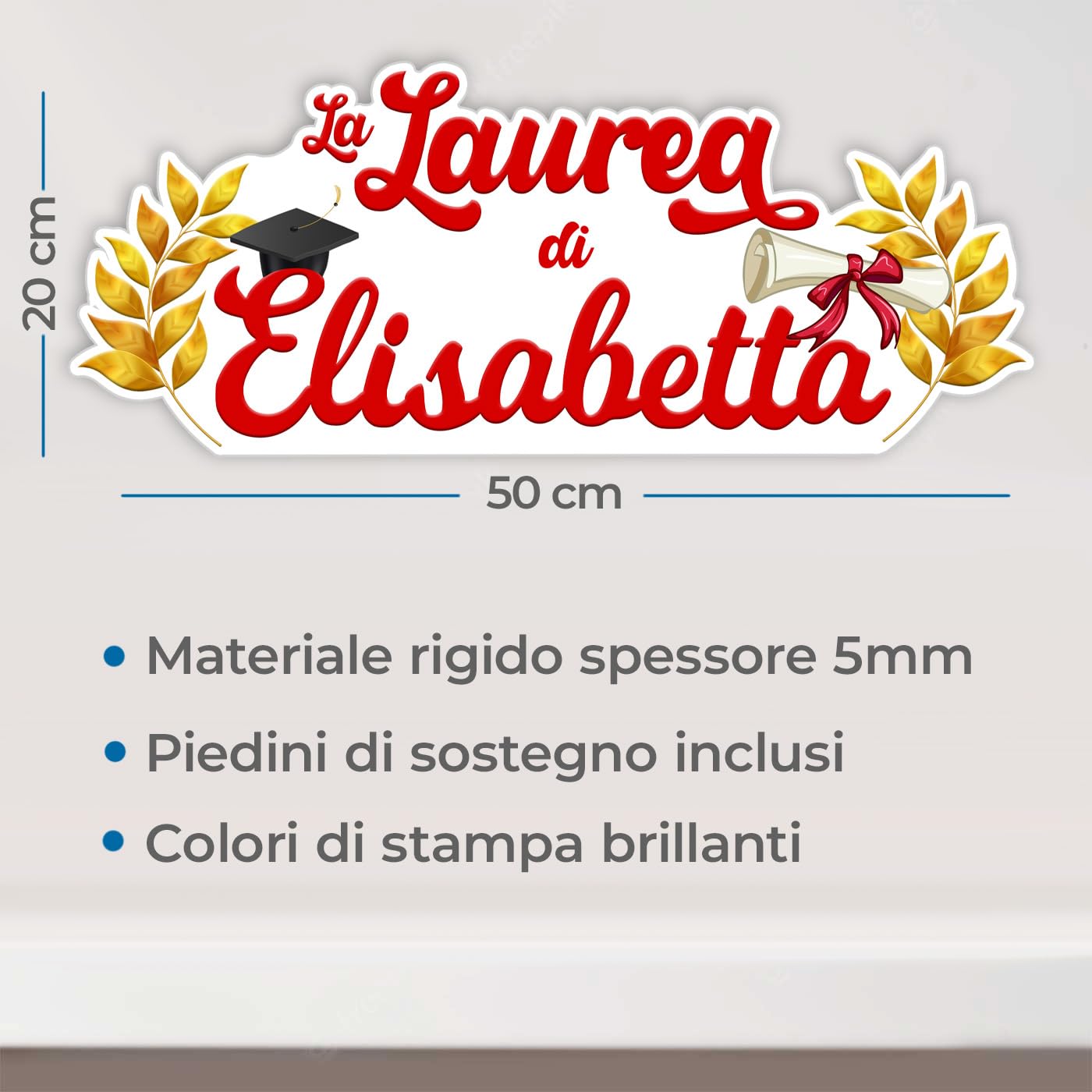 Centrotavola Laurea personalizzato con nome. Decorazione centro tavola laurea, diploma, Misura 50cm