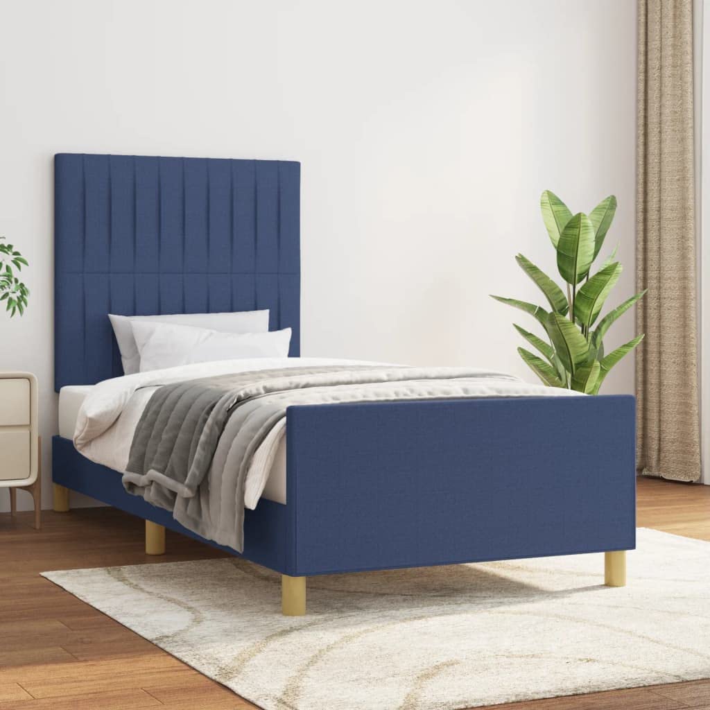 Homgoday Telaio per letto senza materasso blu, 90 x 200 cm, tessuto con doghe adatto a un materasso di 90 x 200 cm, telaio per letto a piattaforma per camera da letto, adulti C