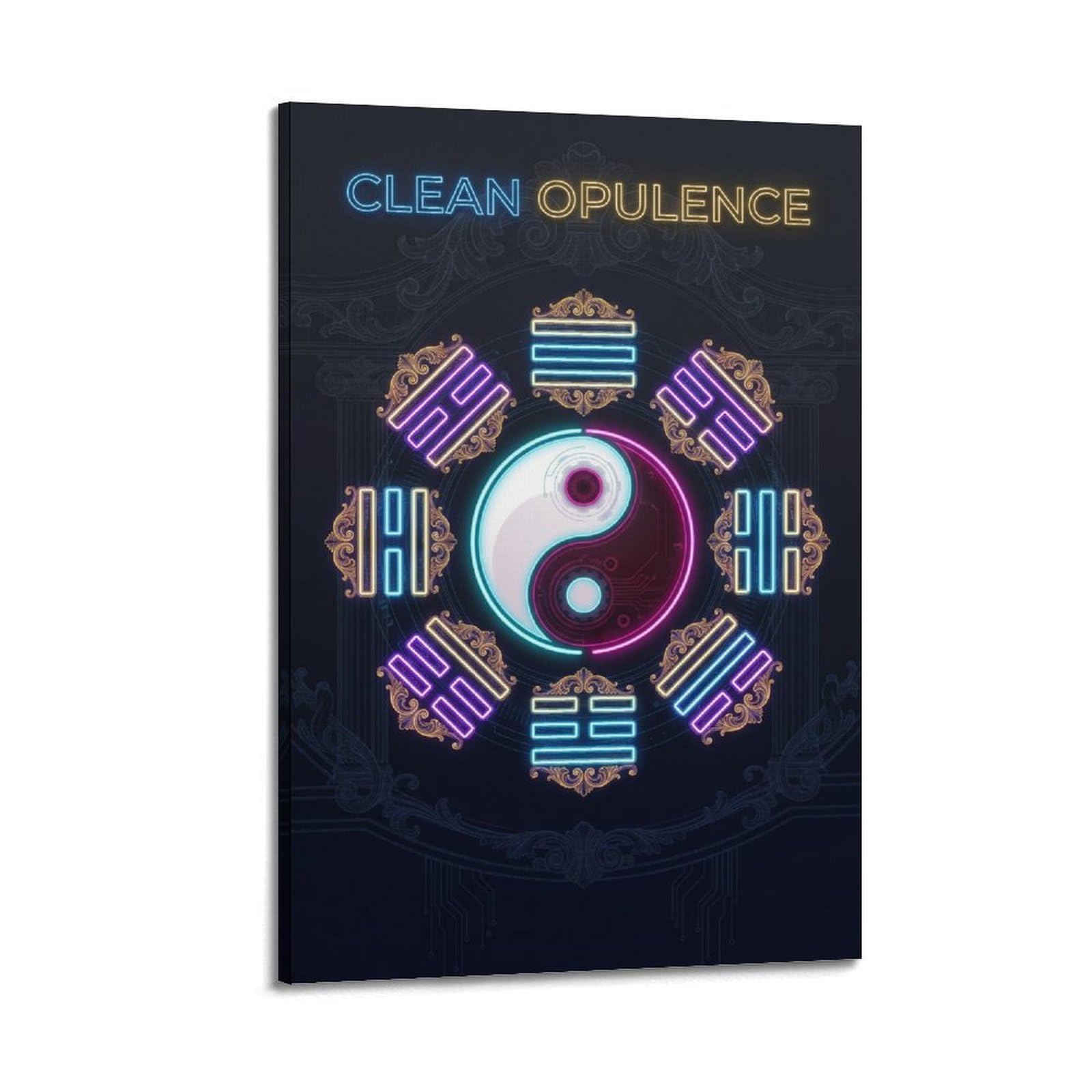OKNGB Chinese Tai Chi Yin Yang Feng Shui Luck Zen Poster Decorative Painting Canvas Art Picture 24x36inch(60x90cm)