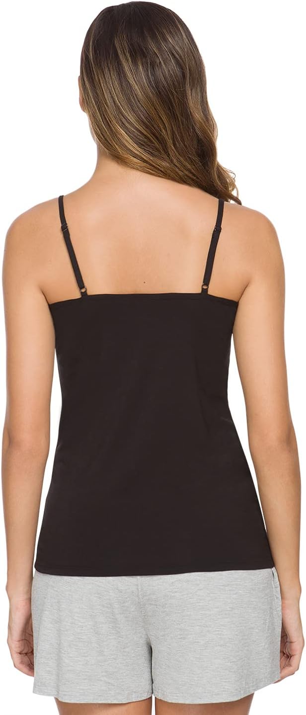 Knuffnee Women Camisoles Spaghetti Strap Tank Top Basic Cami Undershirt 4 Pack - Image 3