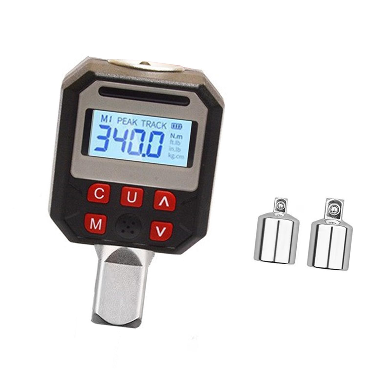 Buxuaaaa 17 To 340 Torques Meter Tool With Lcd Display 1.5 To 340Nm Ranging ±2% Accuracy Data Storage Alarm Function Adapters Included Digital Torques Meter Lcd