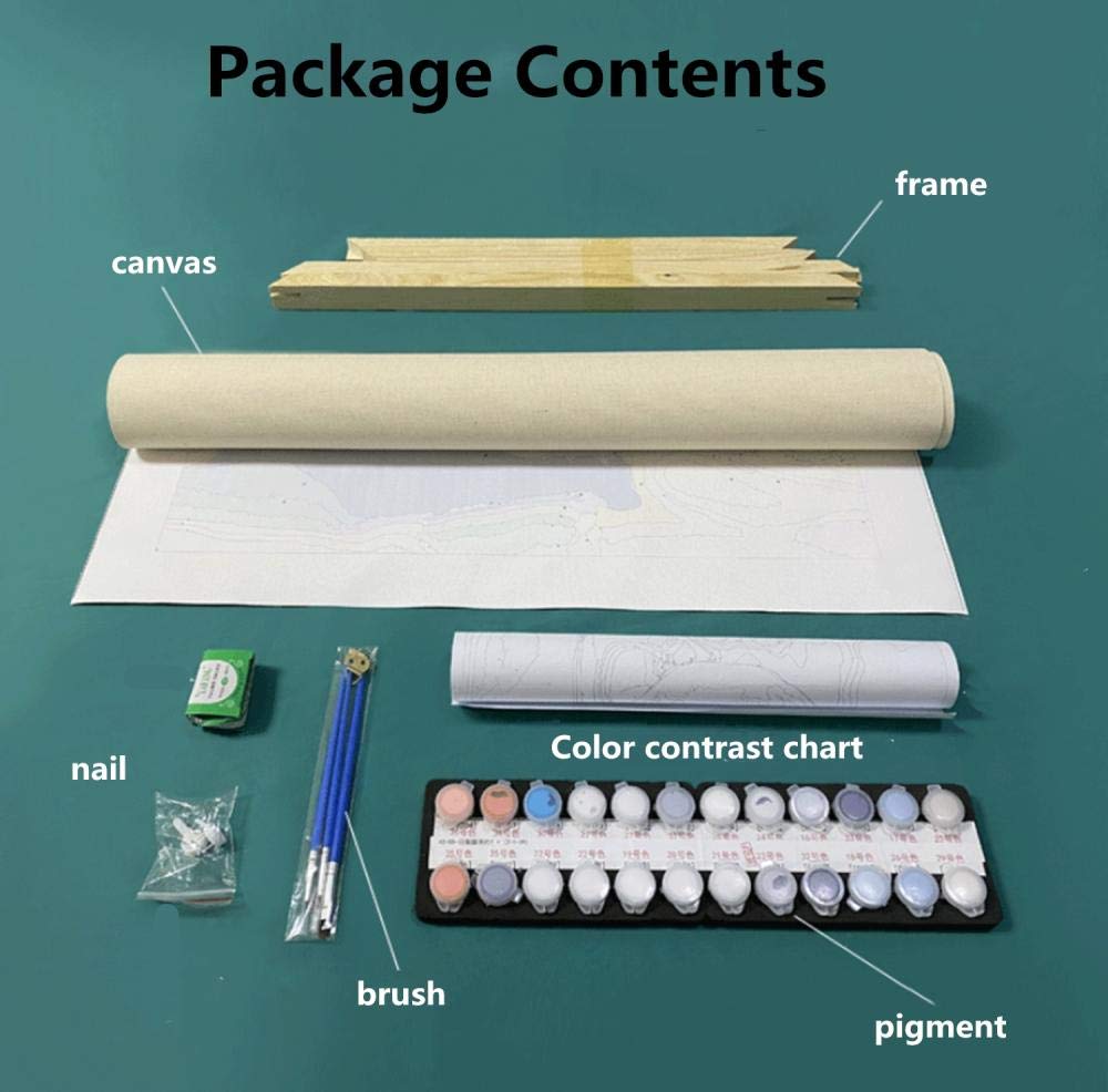 mnbhj Kit Personalizzazione Pittura ad Olio Dipingere con i Numeri,Con Foto Personalizzate,Pittura Digitale Personalizzabili, Per Adulti, Bambini e Principianti（60 * 60CM，Con cornice）