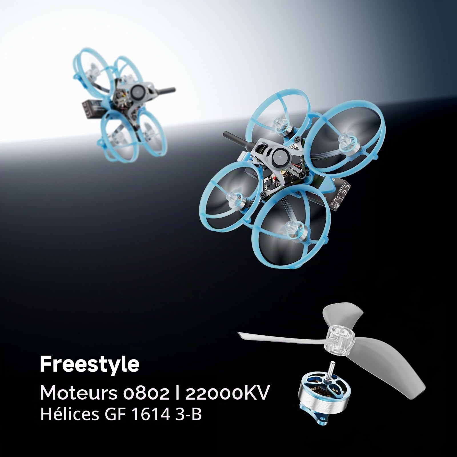 BETAFPV Air75 II Brushless Whoop Quadcopter Ultralight for FPV Freestyle | 1S Ultra-Lightweight FPV Drone, with Matrix 5IN1 II FC, 0802 22000KV Brushless Motor, 1614-3B Prop, Air II Canopy & Frame