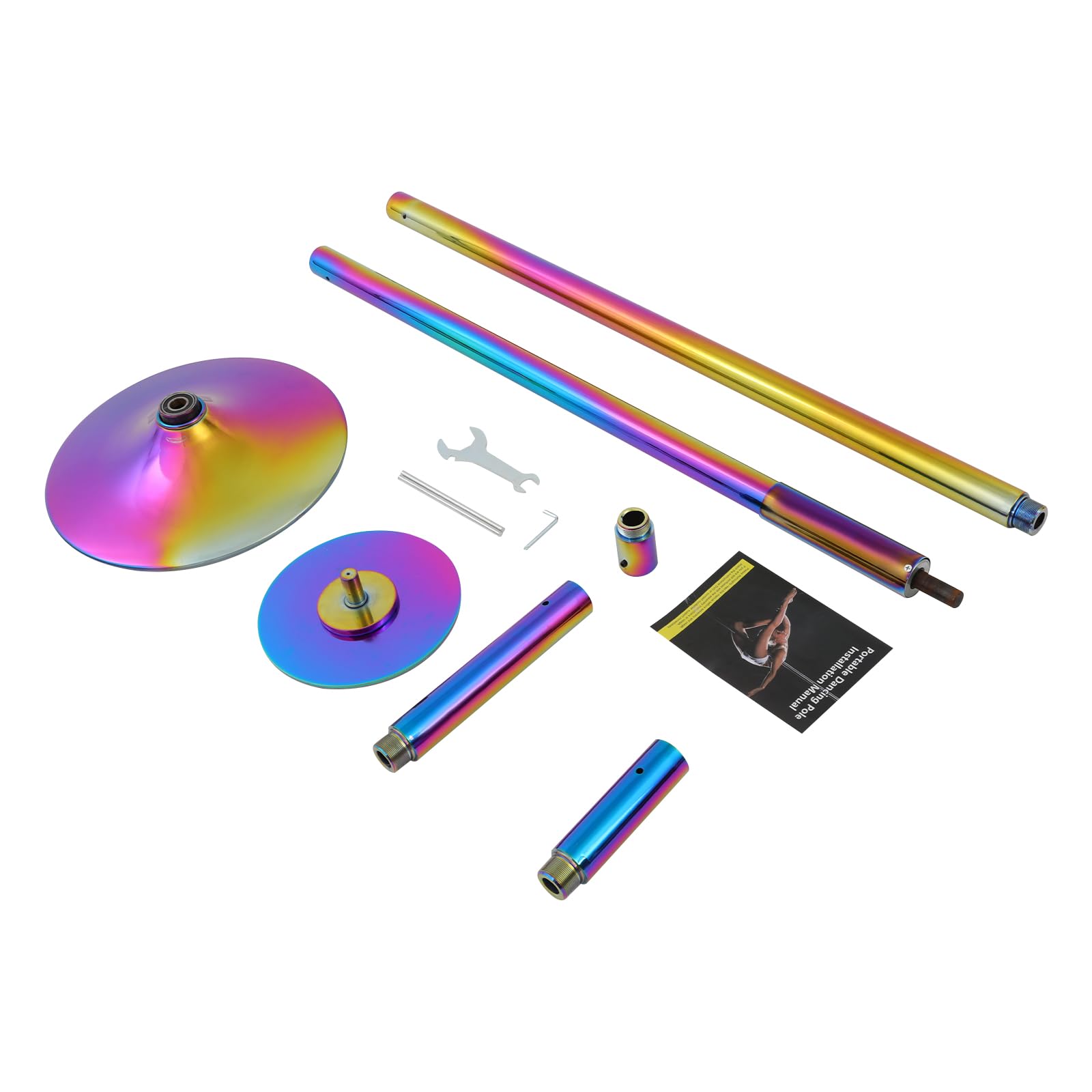 Poledance - Asta per interni, altezza regolabile 88-108 pollici, portata 200 kg, per pole dance e fitness, con cuscinetti in silicone antiscivolo