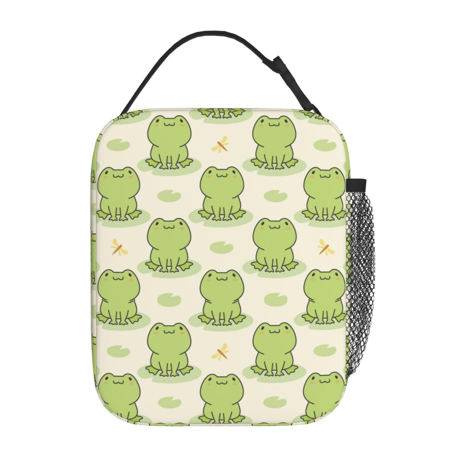 DORKEIXIA Cute Frog Insulated Lunch Bag Portable Reusable Zipper Lunch Box For Men Women Work Picnic Travel Camping