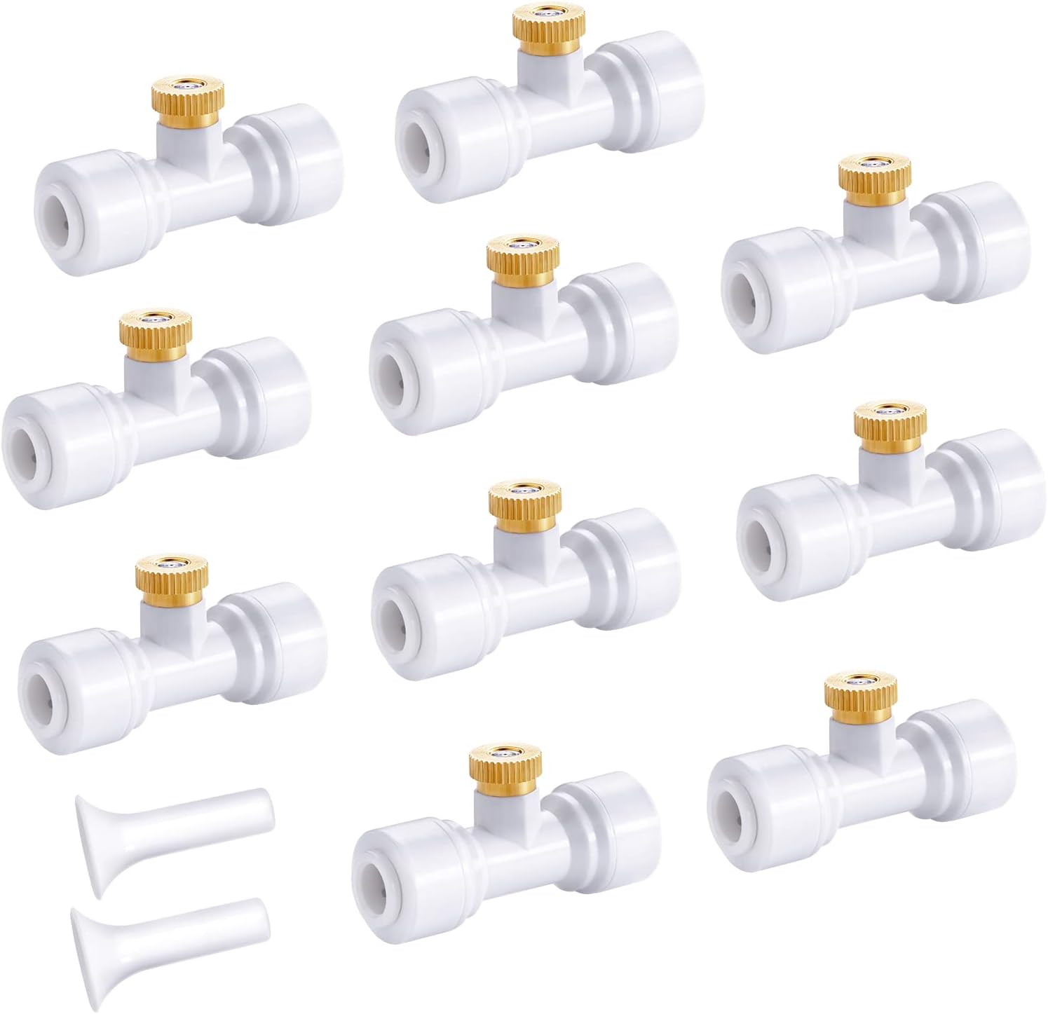 HOMENOTE Misting Cooling System, 26.3FT (8M) Misting Line + 7 Brass Mist Nozzles + Brass Adapter(3/4") + 10Pack Misting Nozzles, Misters for Outside Patio Cooling Garden Greenhouse Watering