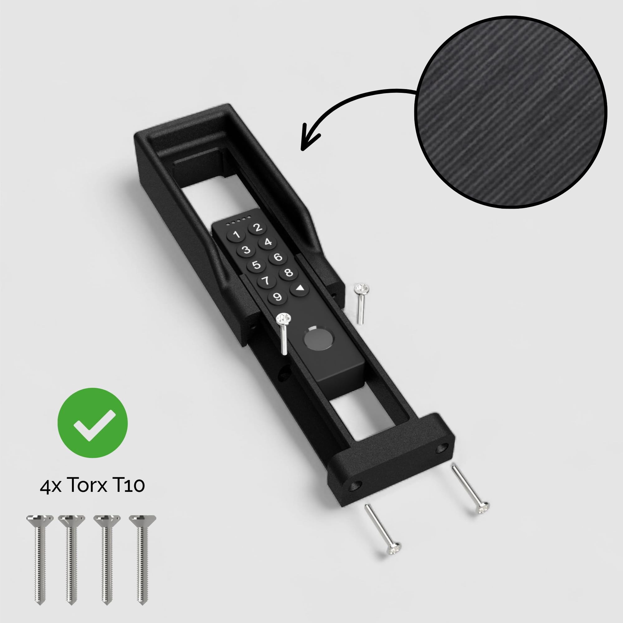Support mural adapté au Nuki Keypad 2 - Accessoire pour serrure connectée - Cadre pour lecteur d’empreintes pour entrée intelligente - Noir