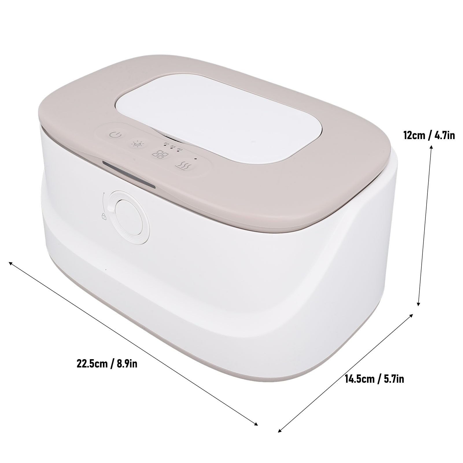 Dilwe Chauffe-lingettes Humides pour bébé, avec Veilleuse, Température Réglable, Grande capacité, pour Soins des Nourrissons (GREY)