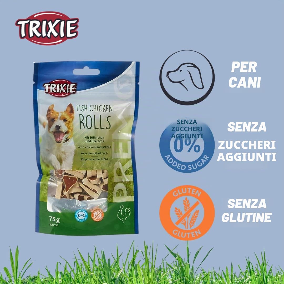 TRIXIE 31535 Premio Fish Chicken Involtini di pollo e pesce, 75 g