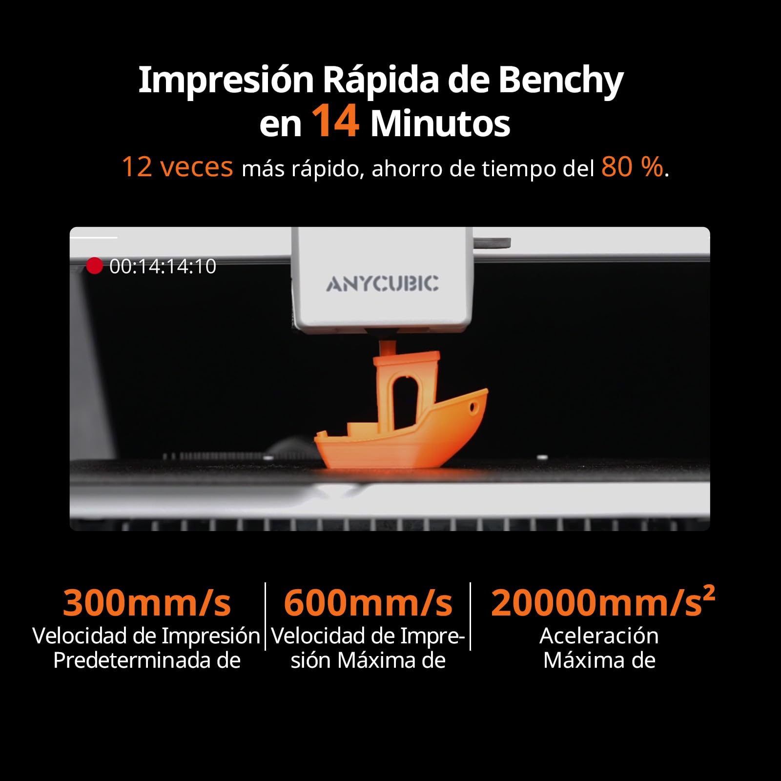 Anycubic Kobra X Impresora 3D Volumen de Impresión 260x260x260mm y PLA Filamento 1KG con Carrete Desmontable Blanco