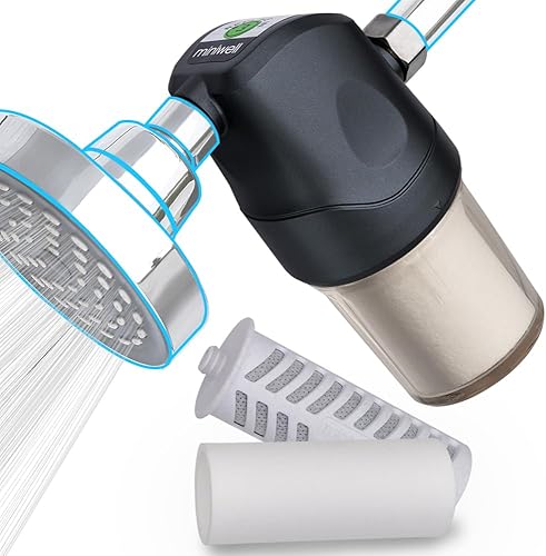 Miniwell Sistema de filtro de ducha L700-B01 - Purifica el agua, reduce el agua dura y el cloro, suaviza la piel y el cabello  Filtro de baño para