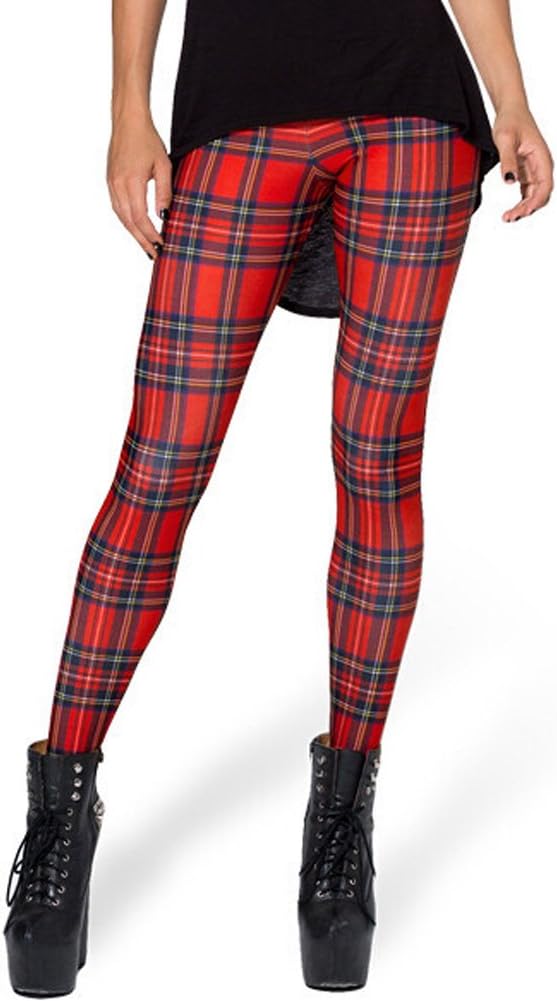 Jungbei Women's Legging Tartan Red Toasties Montage Red Punk