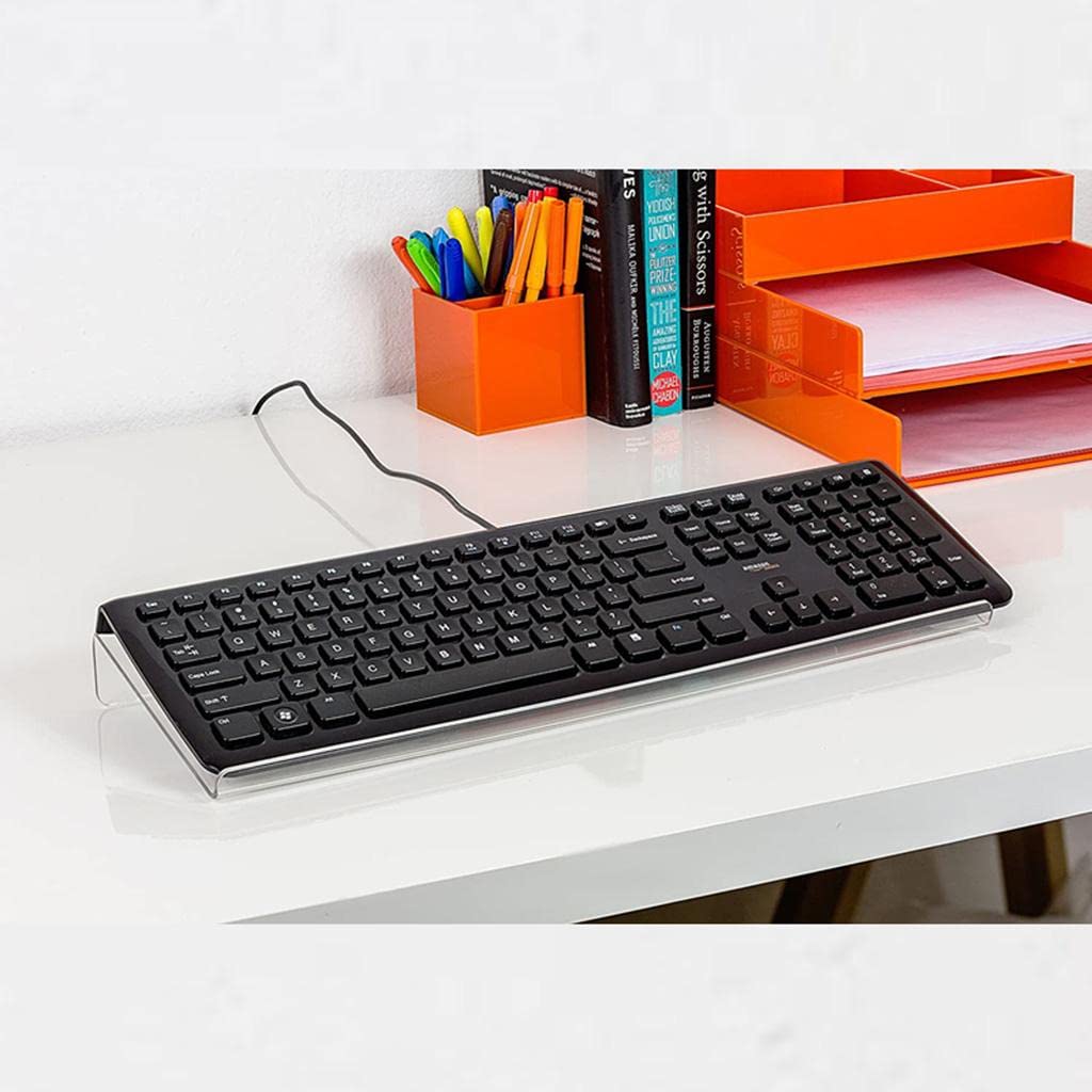 DRERIO Support Clavier Ordinateur; Acrylique Incliné Support Clavier avec Repose-Poignet Clavier; Support de clavier ergonomique 43x14.5x3.8cm pour chambre; école; bureau DRERIO Support Clavier Ordinateur; Acrylique Incliné Support Clavier avec Repose-Poignet Clavier; Support de clavier ergonomique 43x14.5x3.8cm pour chambre; école; bureau